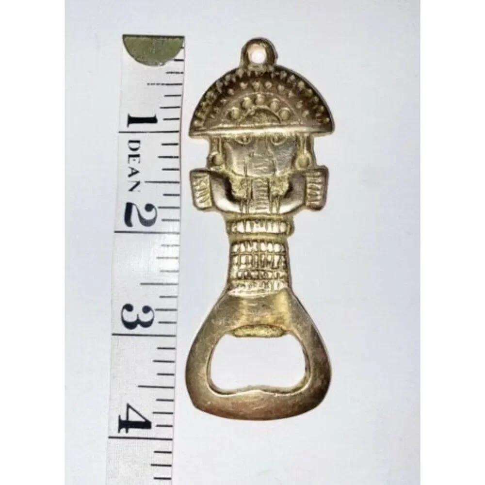 Vintage Inca Brass Bottle Opener from Peru